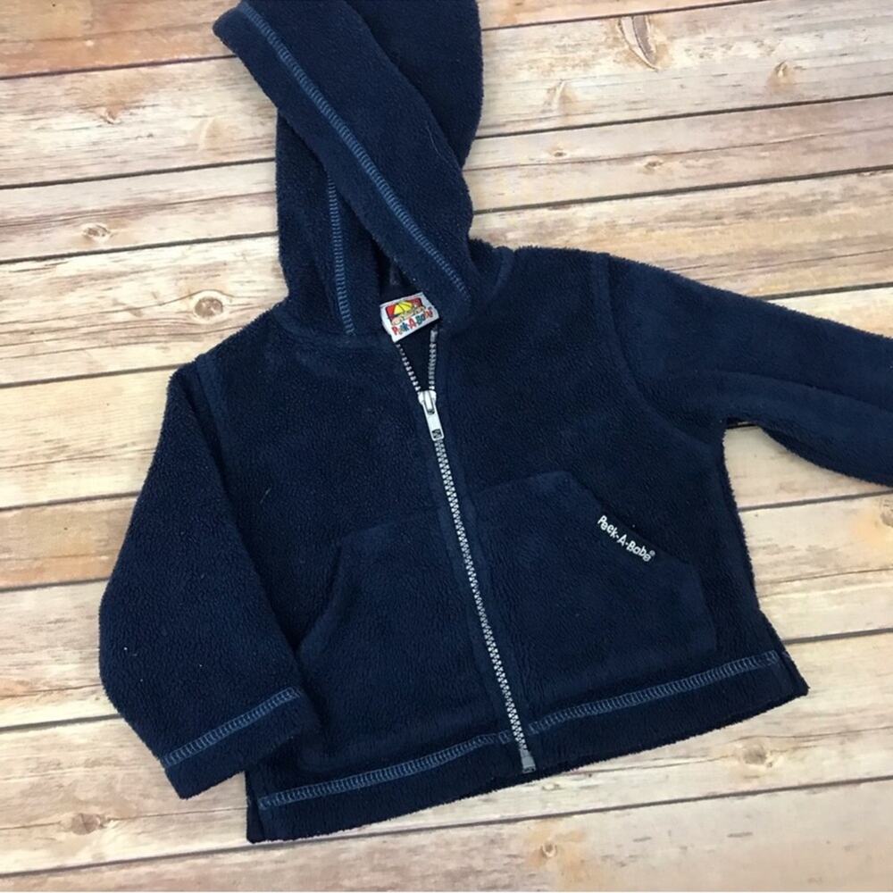 Peek-a-babe fleece Zipper Hoodie. 6-9 months. Good used condition! Vintage